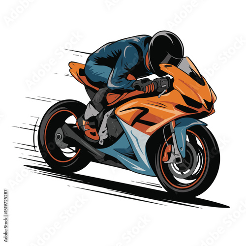 Dynamic motorcycle in action, speeding down the road, or isolated on a black background, showcasing the thrill of the ride