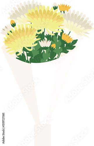 菊の花束のイラスト
