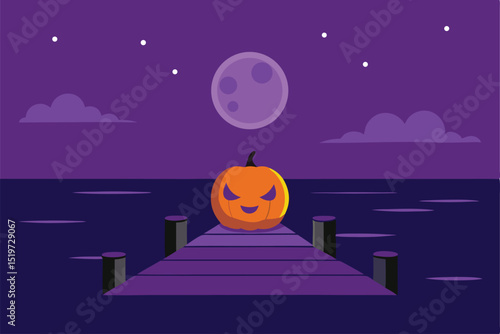 halloween background with pumpkin and bats