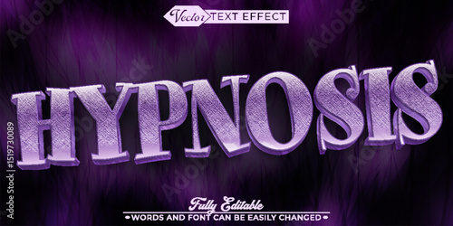   Hypnosis Trance Illusion Spiral Mind Sign Vector Editable Text Effect Template