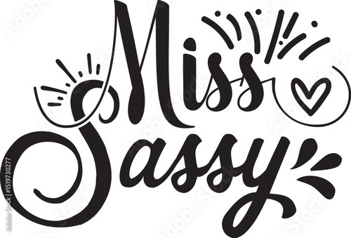 Miss sassy decorative typographic design element File
