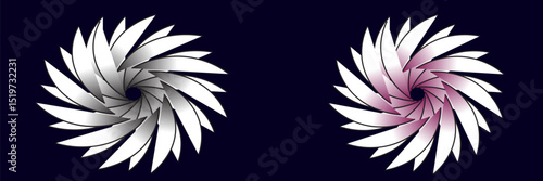 Circle frames 3d vector realistic illustration. First and second place medals or buttons isolated on white background. Certified. Quality blank, empty badge set.Eps 10