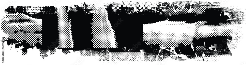 Fototapeta premium Grunge textured banner with rough edges. Speckled texture. Overlay grunge texture . Simply place texture over any object to create grunge effect . Banner with scratched surface for your design.