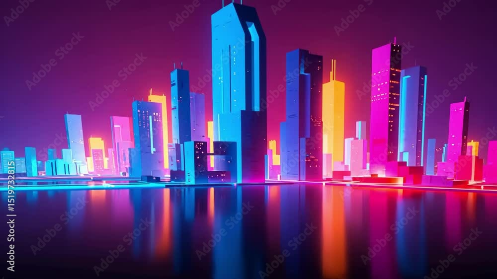 Futuristic cityscape with neon glow Futuristic cityscape with neon glow