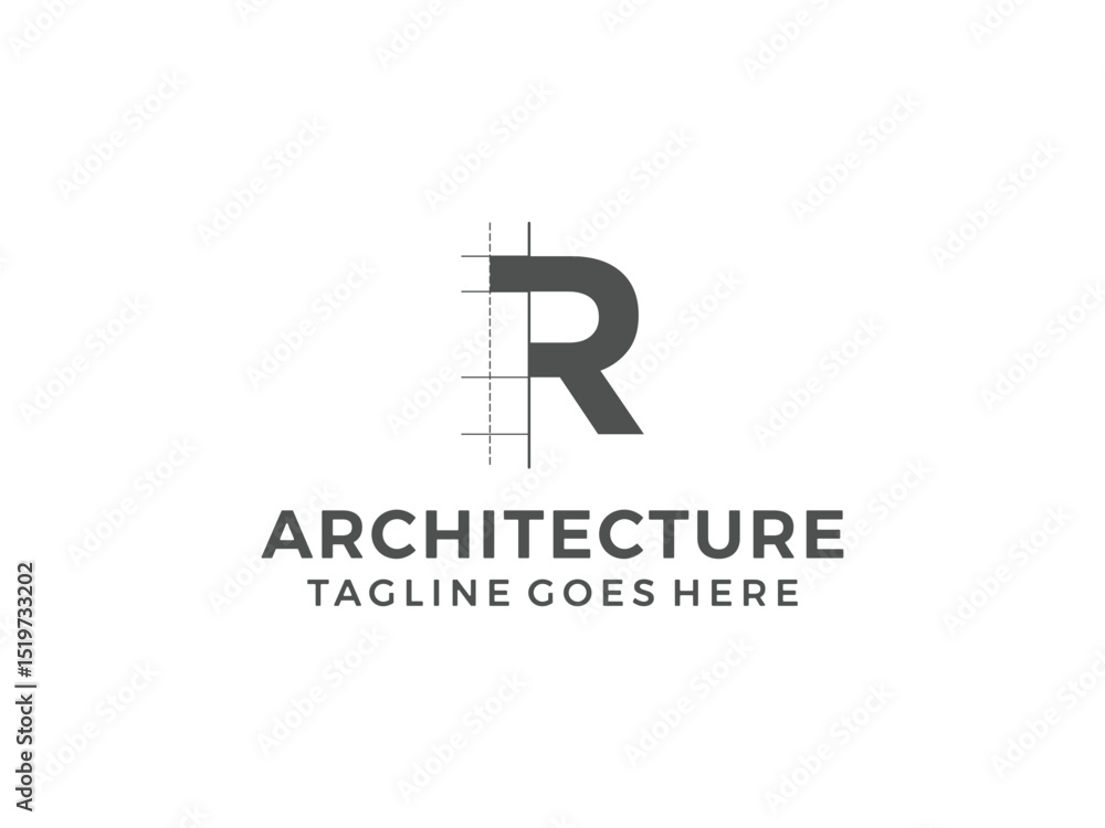 letter R logo, creative architecture design, vector illustration, isolated on transparent background letter R logo, creative architecture design, vector illustration, isolated on transparent background