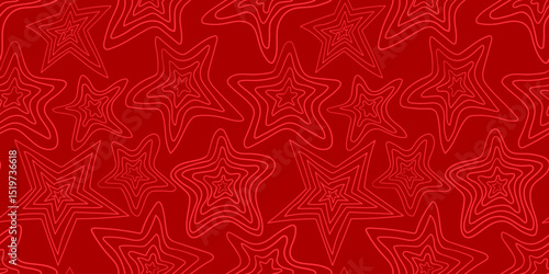 Mobileabstract seamless star pattern red lines on vibrant monochromatic background modern whimsical design for festive web textile decor illustration