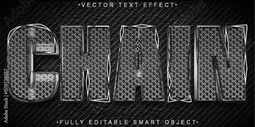  Chain Iron Metal Strong Durable Industrial Fully Editable Smart Object Text Effect
