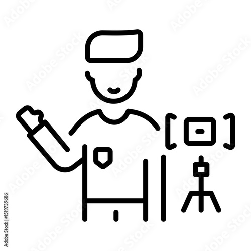 A linear style icon of an influencer