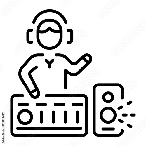 A line style icon of a soundboard