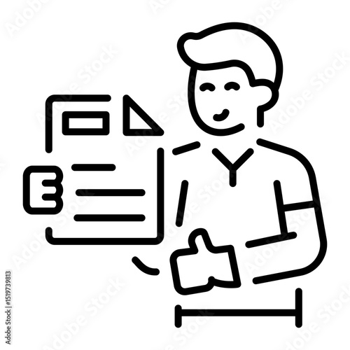 An outline style icon of a podcast