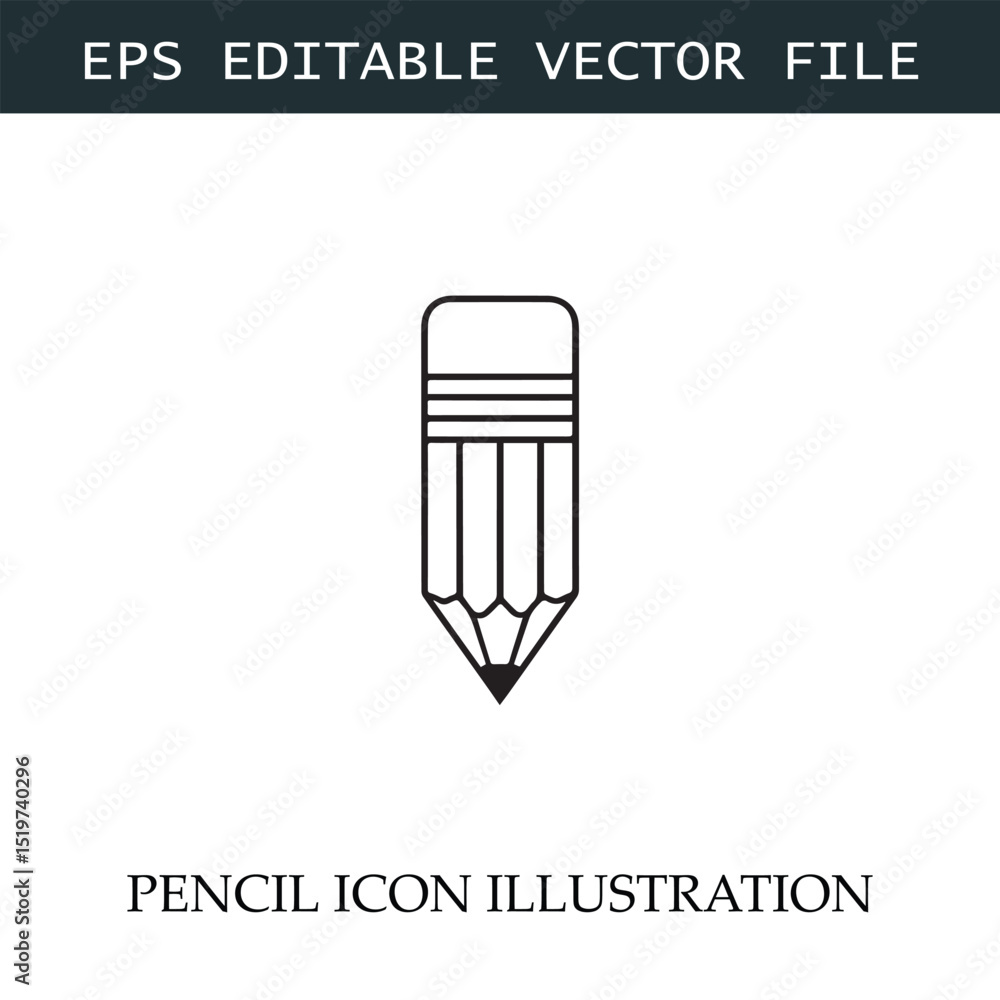 Pencil Icon Black and White Vector Design Image Illustration
Pencil Icon Black and White Vector Design Image Illustration