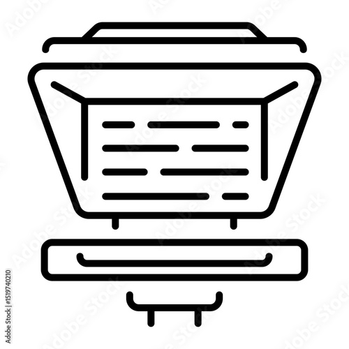 Canvastavla A line style icon showing a script teleprompter
