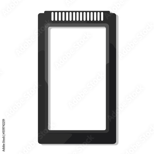 Simple black frame for photos or texts. Elegant black photo frame with a rectangular shape and a barely noticeable shadow. This empty frame is ideal for creating funeral campaigns or memorials.