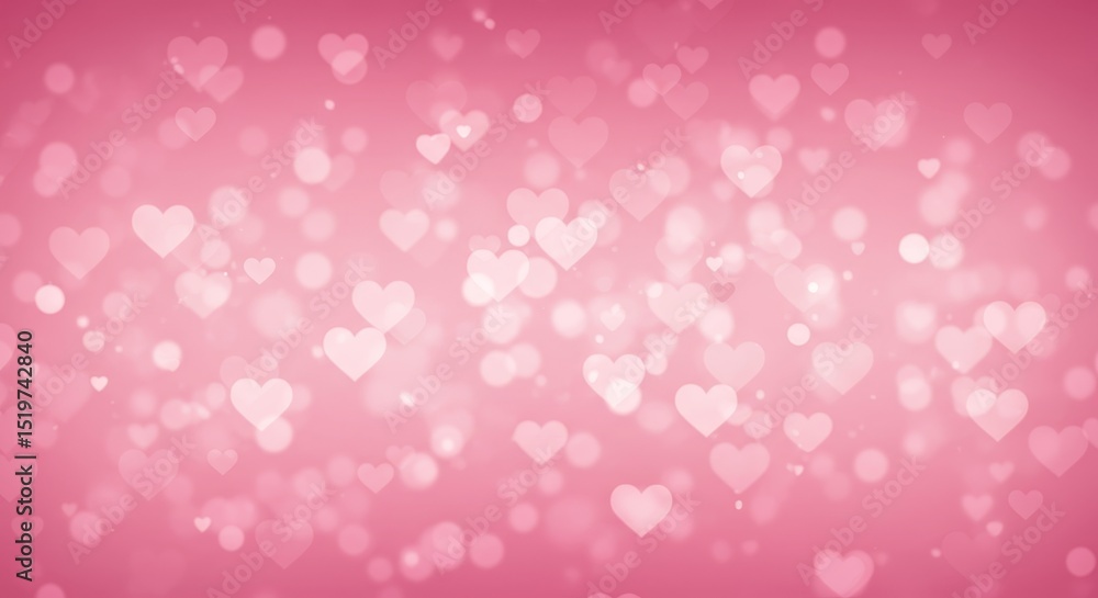 Floating Hearts on Pink Background for Valentine's Day Floating Hearts on Pink Background for Valentine's Day