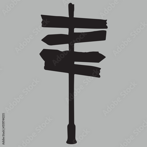 Four Way Signpost Illustration