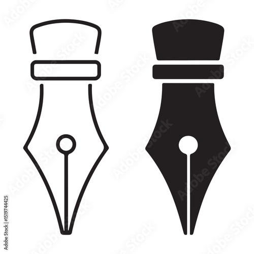Classic ink pen nib symbols