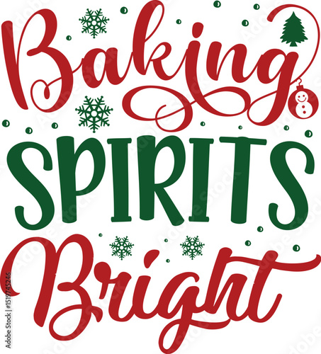 Baking spirits bright holiday season design File