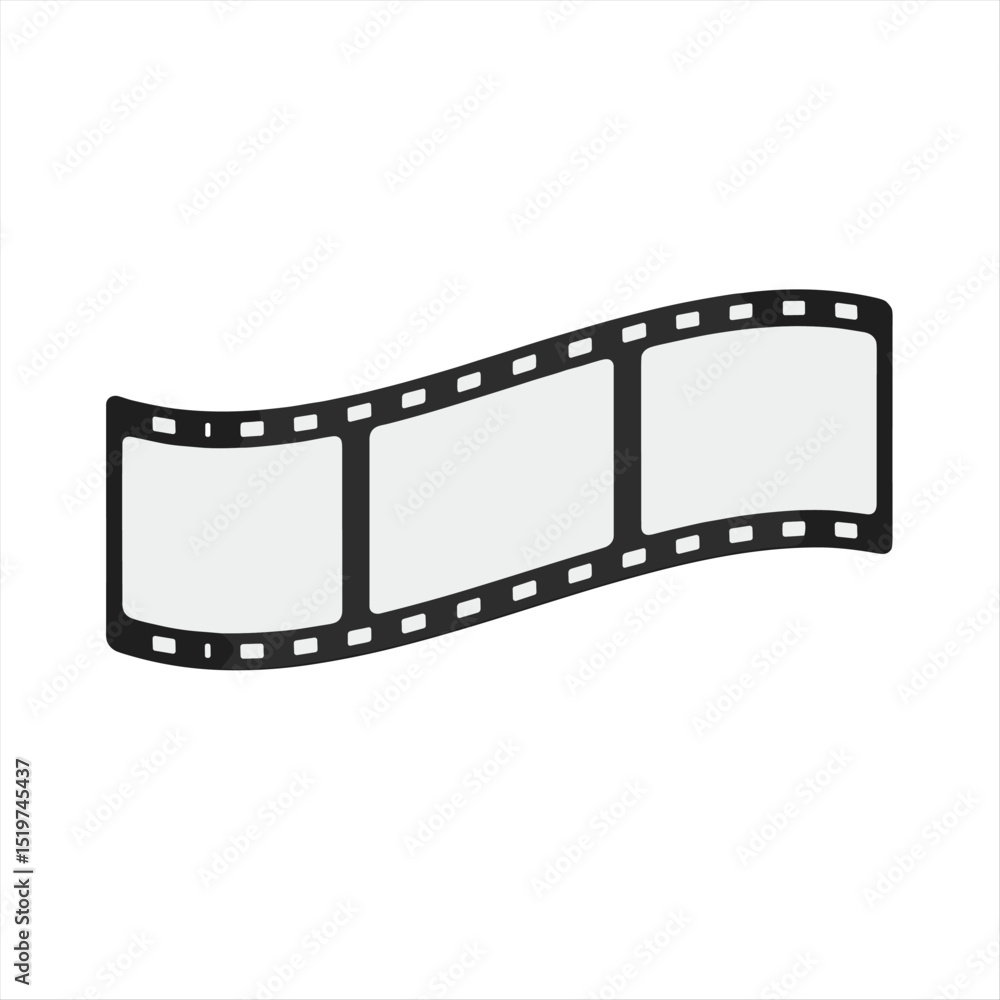 Fototapeta premium Film strip frame. Cinema tape. Photo negative, filmstrip. Movie black seamless vector illustration on white background for cinema-themed projects, movie posters and photographic albums