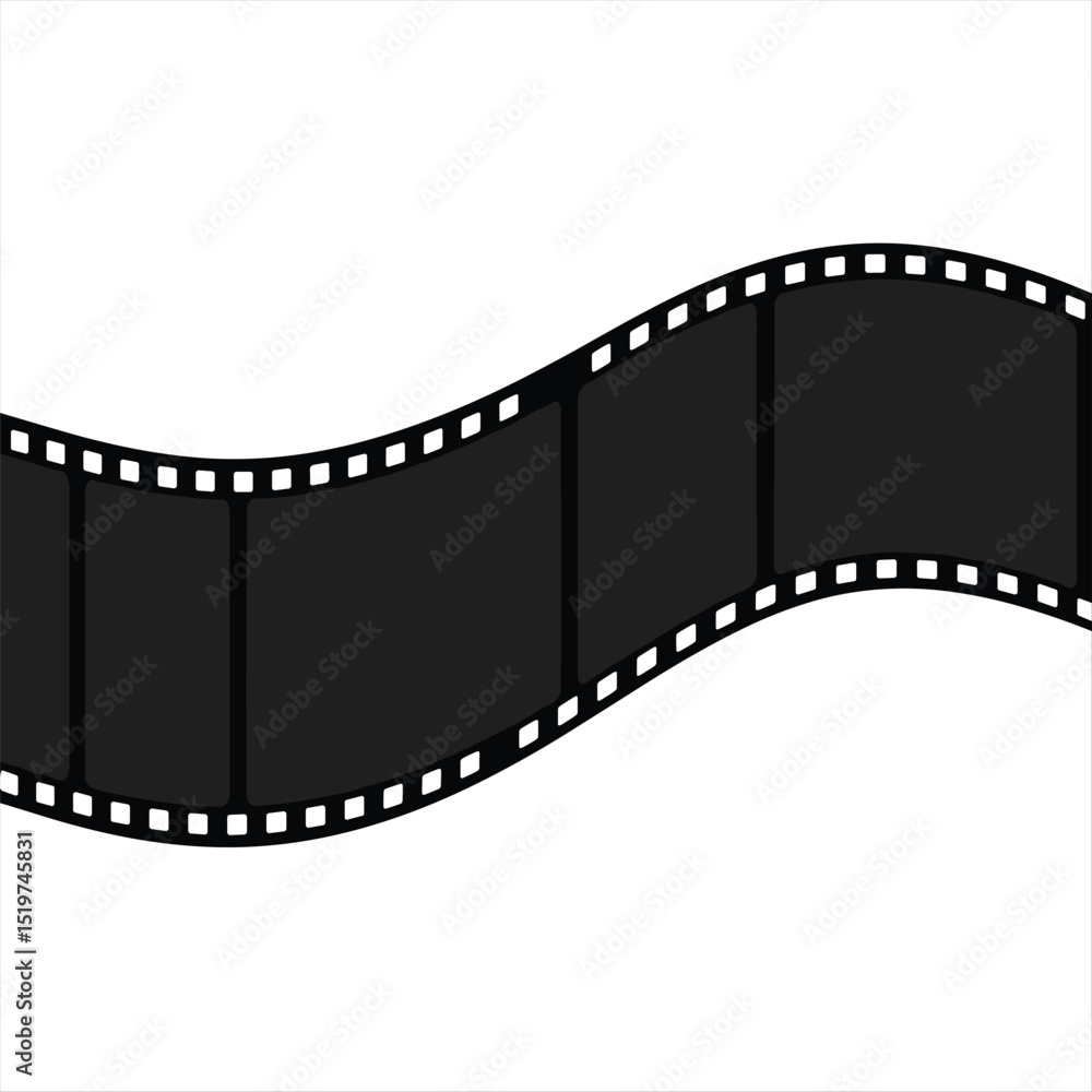 Fototapeta premium Film strip frame. Cinema tape. Photo negative, filmstrip. Movie black seamless vector illustration on white background for cinema-themed projects, movie posters and photographic albums