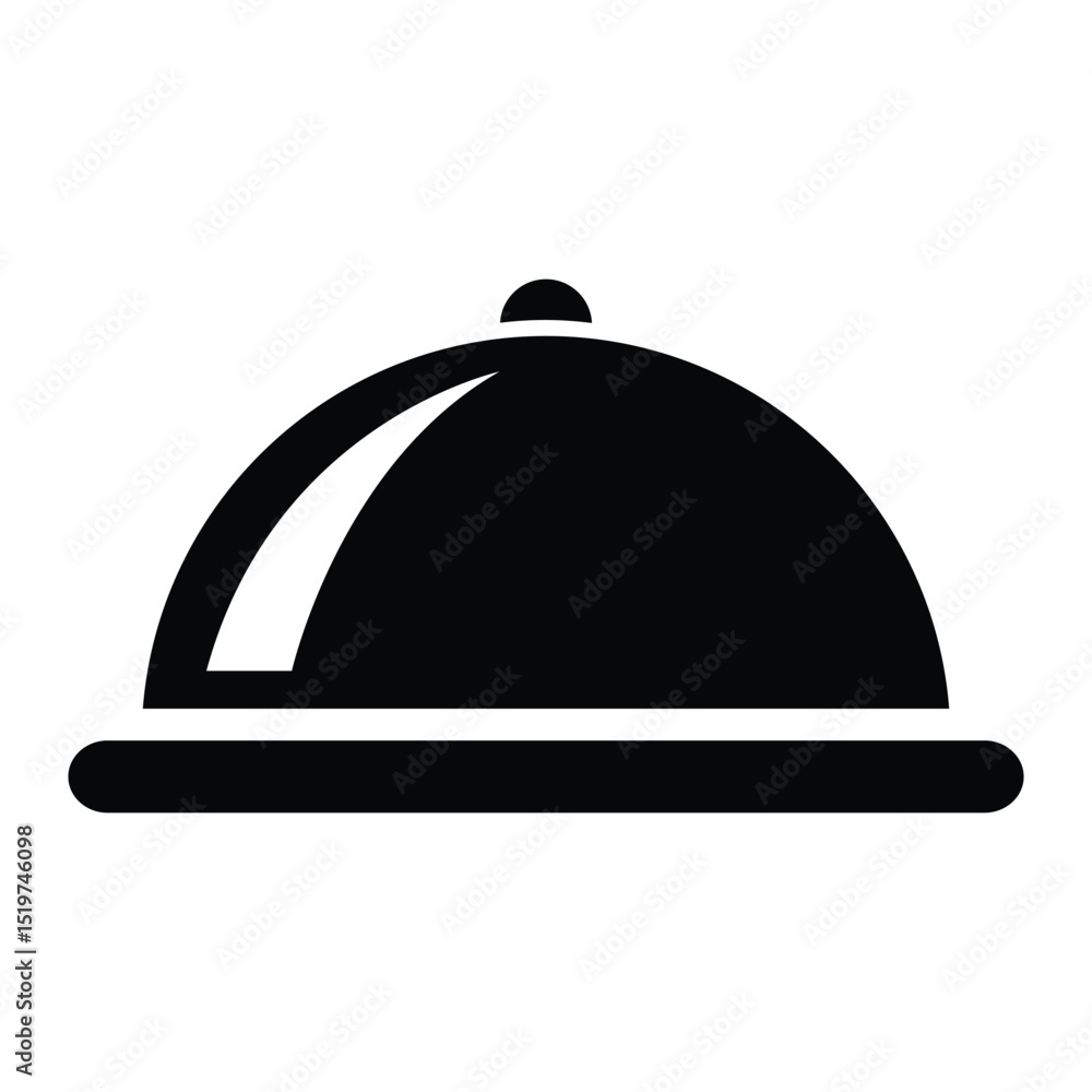 Fototapeta premium Restaurant Hotel Cloche Tray silhouette icon vector illustration design on white background
