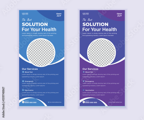 Medical Roll-Up or DL ​​Flyer Design and Rack Card Design Template for your Business