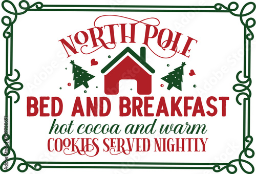 North pole bed and breakfast christmas design File