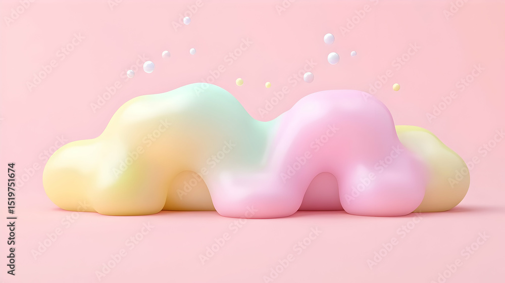 Fototapeta premium Abstract Pastel Cloud Shape Design