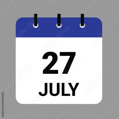 JULY 27- Daily Calendar Icon - White Background