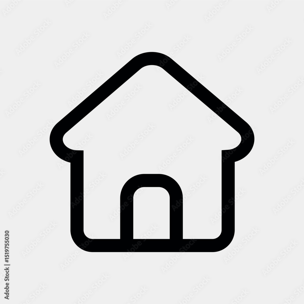 Black and White Home Icon Black and White Home Icon