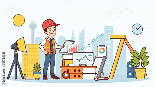 Project management tools isolated cartoon vector illustrations 