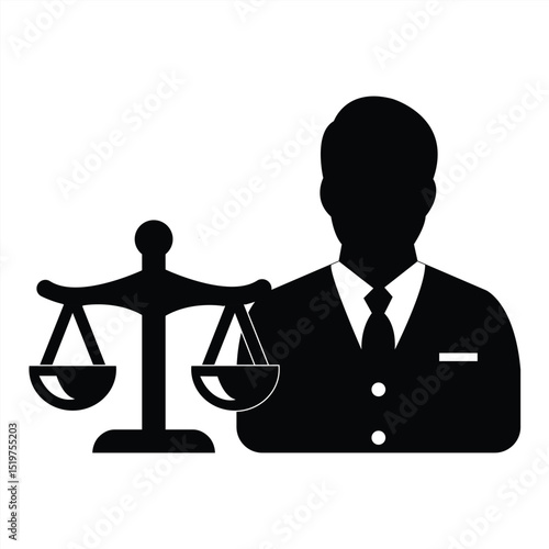 lawyer icon. Symbol of law and justice. vector illustration