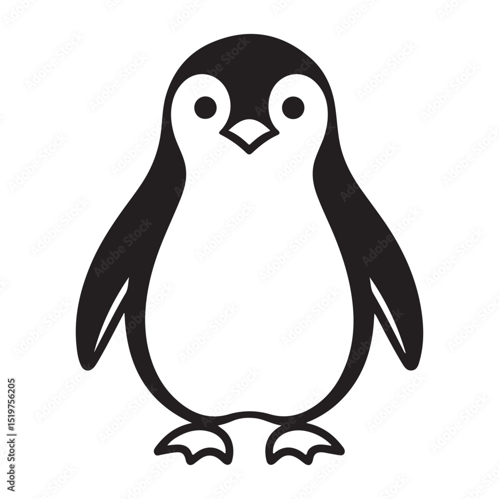 Fototapeta premium Minimalist penguin animal graphic