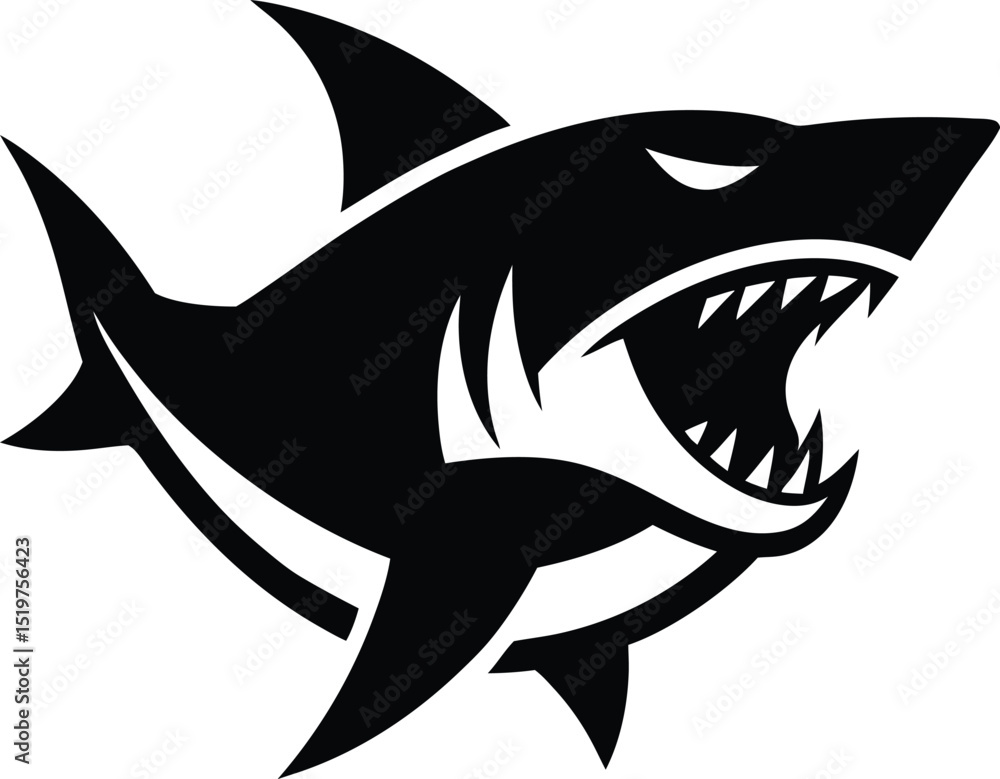 Fototapeta premium Fierce Shark Mascot Logo Vector for Sports and Gaming