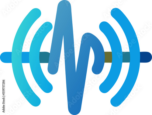 Vibration lines icon abstract wave motion clean