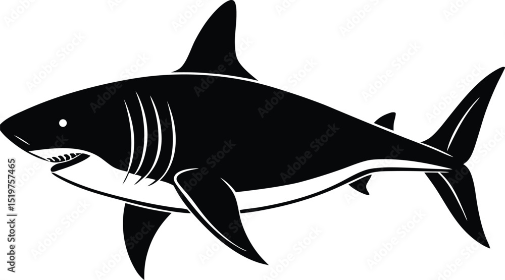 Fototapeta premium Fierce Shark Mascot Logo Vector for Sports and Gaming