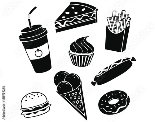 Street Food Solid Icon Collection