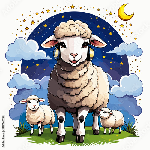 idul adha goat vector art,  moslem qurban