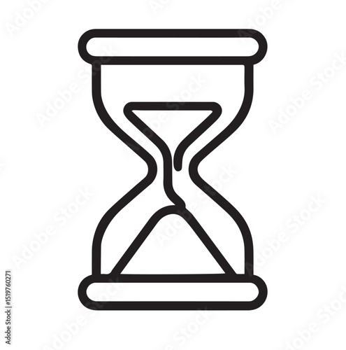 Minimalist Hourglass Icon Outline - Time Concept Symbol
