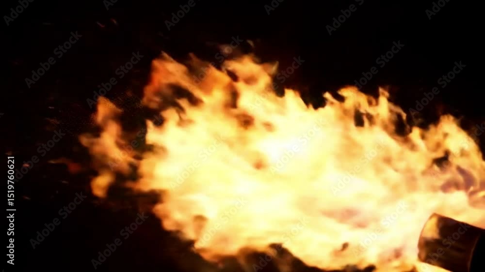 Intense Flamethrower Blaze, High-Quality Orange Fire Burst on Black Background
Intense Flamethrower Blaze, High-Quality Orange Fire Burst on Black Background