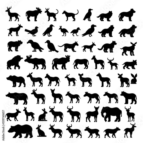 icon animal siluet set