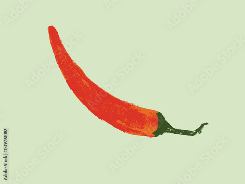 Charcoal style vector doodle chili pepper and jalapeno. Hand drawn symbol for food labels, cosmetic packaging, kitchen decor, and extended license design projects.