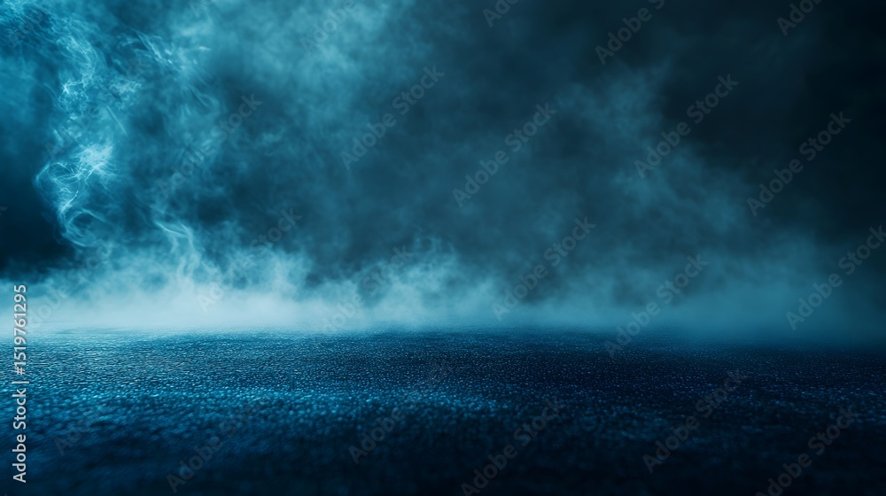 Urban Blue Asphalt Street with Smoke - Interior Texture Background Urban Blue Asphalt Street with Smoke - Interior Texture Background