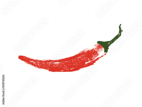 Charcoal style vector doodle chili pepper and jalapeno. Hand drawn symbol for food labels, cosmetic packaging, kitchen decor, and extended license design projects.