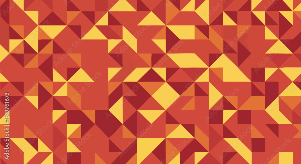 Abstract Geometric Background Minimal Vector Illustration Warm Hues, Triangular Mosaic Pattern, Red and Yellow Tones, Modern Design Element Abstract Geometric Background Minimal Vector Illustration Warm Hues, Triangular Mosaic Pattern, Red and Yellow Tones, Modern Design Element