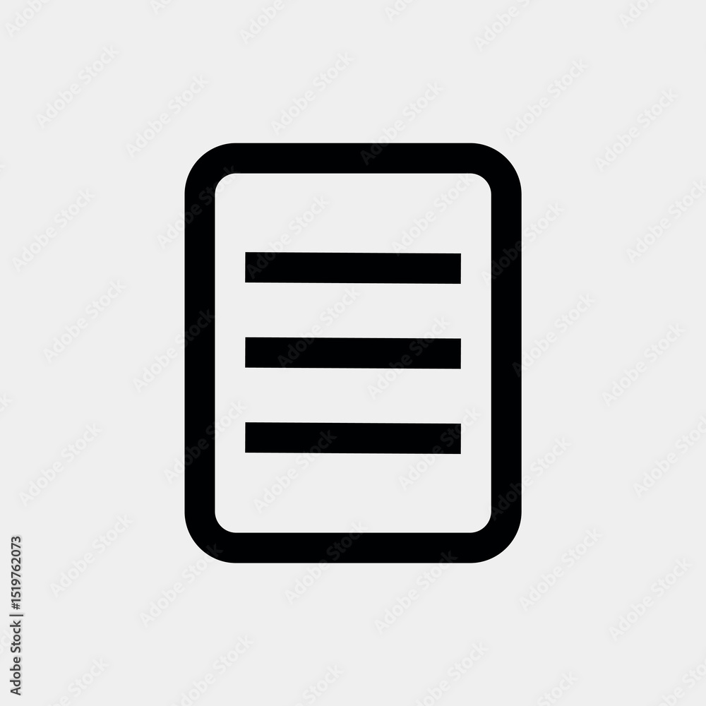 Black and White Note Icon Black and White Note Icon