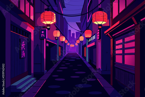 red lanterns in the night