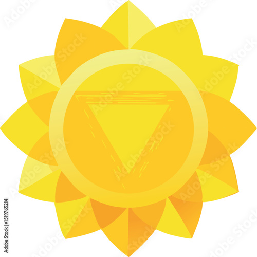 Yellow solar plexus chakra design for motivational posters, yoga branding, and health infographics