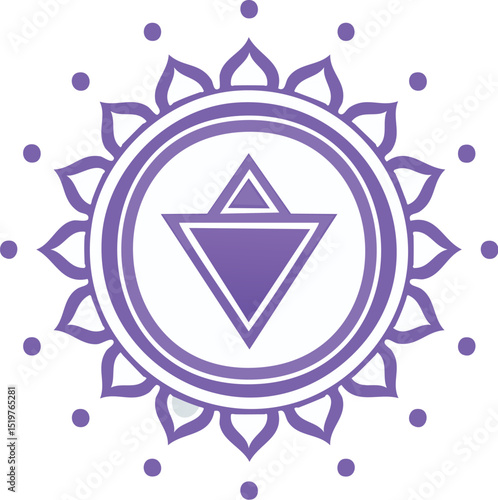Violet chakra mandala for meditation, yoga.