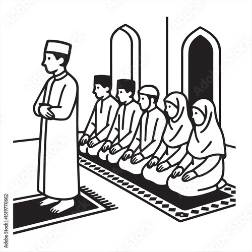 Muslim worshippers praying