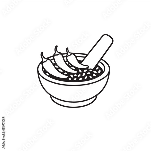 vector illustration of a sup with chili